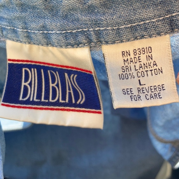 Vintage Denim Bill Blass Top Embroidered ⭐️Large - Picture 7 of 7
